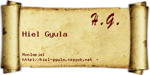 Hiel Gyula névjegykártya
